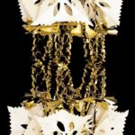 2.7m Long (8 Section) Gold/Ivory Foil Garland 33cm