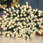 200 Warm White LED Supabrights Christmas Fairy Lights + Timer Indoor / Outdoor Use