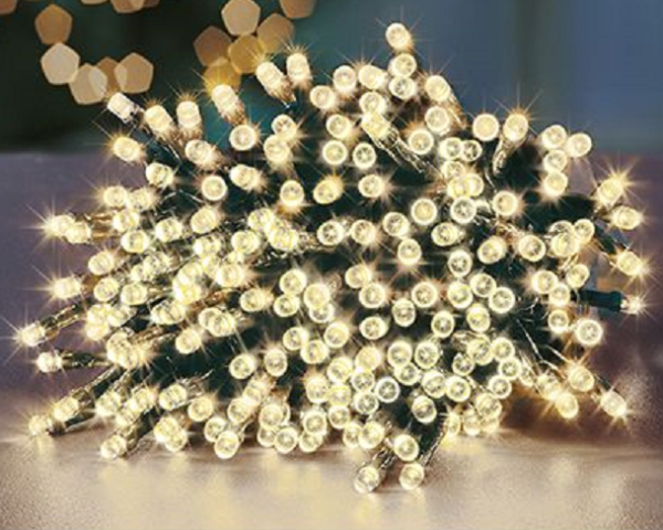 200 Warm White LED Supabrights Christmas Fairy Lights + Timer Indoor / Outdoor Use