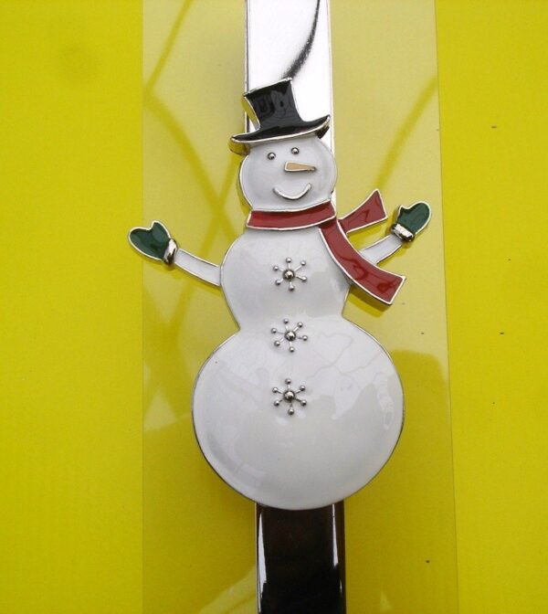 Metal Plated Door Wreath Hanger 30cm Christmas Decoration Deluxe SnowMan Design