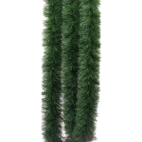 Green Matte Tinsel Garland Fine Cut 6m x 10cm Christmas Decoration