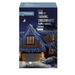 360 LED Snowing Icicles Christmas Lights + Timer -Blue/White