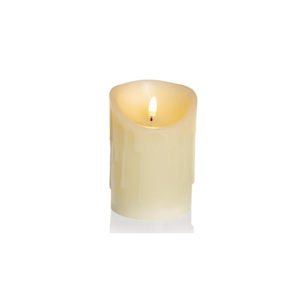 Premier 13x9cm FLICKABRIGHT Battery Operated Cream Melted Edge LED Candle