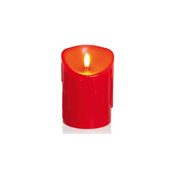 Premier 13x9cm FLICKABRIGHT Battery Operated RED Melted Edge LED Candle