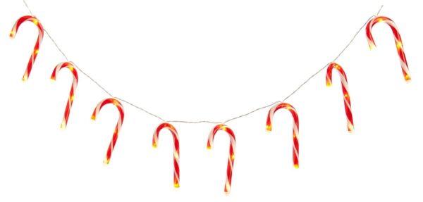 Candy Cane Battery -Op String Lights x10 Piece