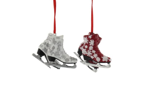 Ice Skates 7cm Pack of Two Pairs Assorted Christmas Decoration