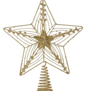 Gold Laser Wire Tree Top Star Christmas Ornament 29cm