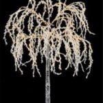 180cm Christmas Flocked Willow Tree 200 Warm White Lights & Flash Function Premier