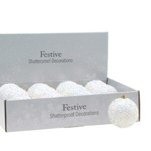 Iridescent Encrusted Ball 80mm Christmas Ornament Pack x6