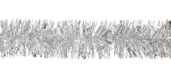 Silver Chunky Tinsel Garland Fine Cut 6m x 10cm Christmas Decoration