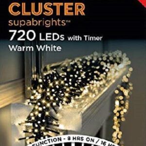 720 LED Multi-Action Cluster Lights + Timer Warm White Premier