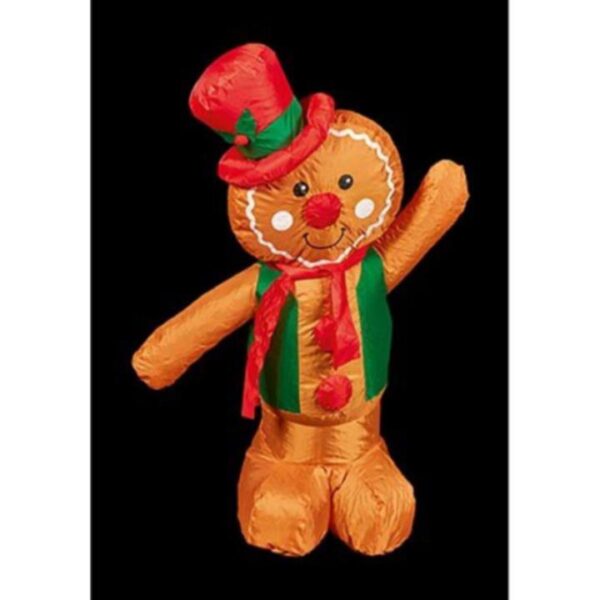 1.2m Premier Decorations LED Lit Inflatable Gingerbread Man