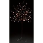 1.5m LED Cherry Tree Artificial Christmas Tree Indoor / Outdoor 96 White Led's Batt-Op + Timer
