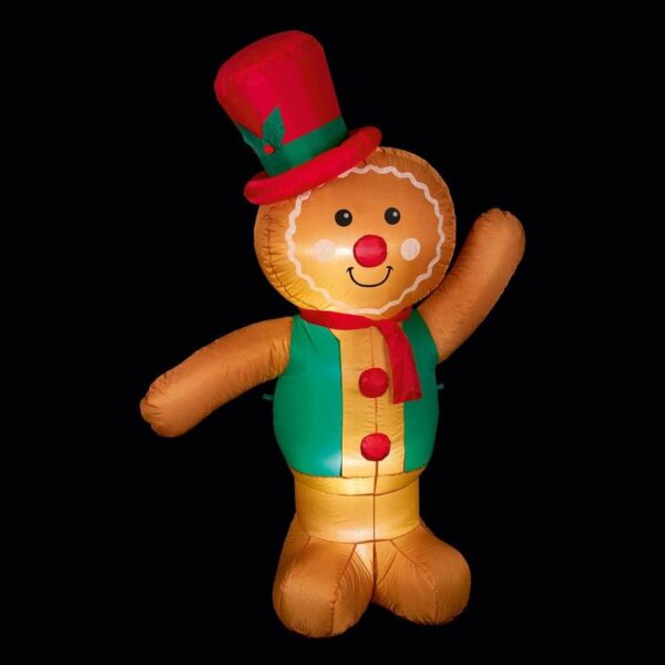 1.8m LED Lit Gingerbread Man Christmas Inflatable Premier Decoration