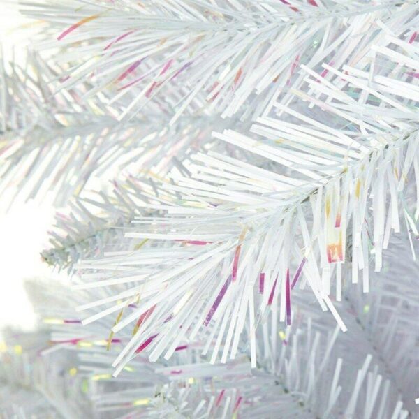 2.1m (7ft) White Spruce / Iridescent Christmas Artificial Tree