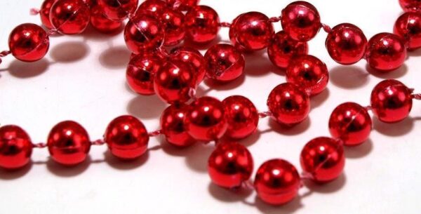 10m Long Red Metallic 7mm Bead Garland Christmas Decoration Premier Brand
