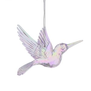 Lilac Acrylic Humming Bird Christmas Tree Decorations 13cm Pack x2