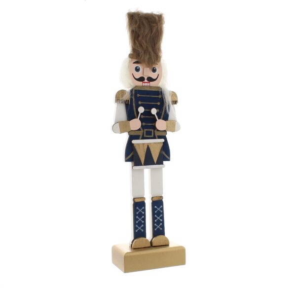 Nutcracker Soldier + Drum 32cm Tall Navy/Gold Christmas Decoration