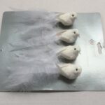 Pack x 4 White Feather Clip On Birds Christmas Decoration 12cm
