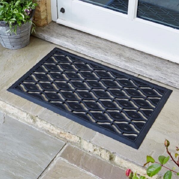 Diamond Design Rubber Cast Door Mat 75x45cm Indoor / Outdoor