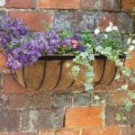 Black Steel 24in Saxon Wall Trough Garden Planter