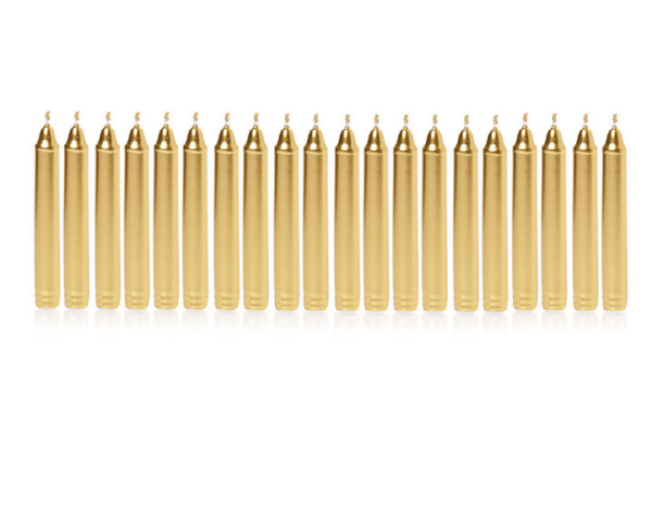 Premier Decorations Mini Candles Gold 20 x 10cm Candle Pack