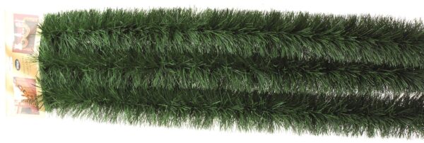 Green Matte Dk/Lt Chunky Cut Tinsel Garland 10m x 15cm Bulk Buy