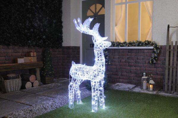 Festive 115cm Outdoor Reindeer Figure 160 White LEDs