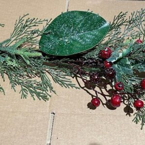 6ft Holly.Laurel, Fern & Red Berry Christmas Garland 25210GL