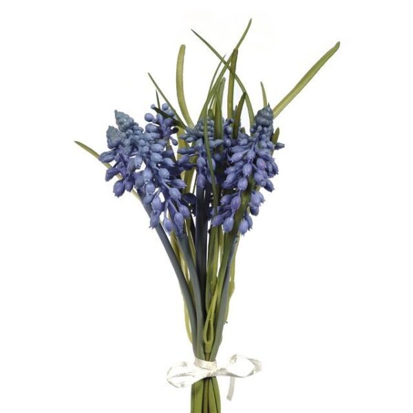 Blue Grape Hyacinth Bunch Artificial Synthetic Flowers 25cm