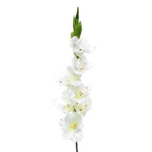 Ivory/Cream Gladioli Artificial Silk Flowers 32in Tall Blooms x6 Stems