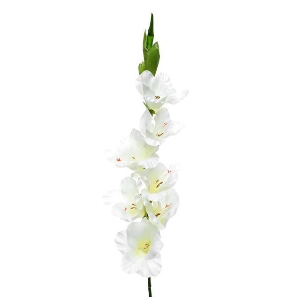 Ivory/Cream Gladioli Artificial Silk Flowers 32in Tall Blooms x6 Stems