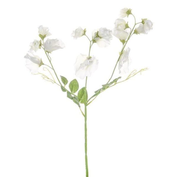 Sweet Peas Ivory Artificial Silk Flowers Pack x6 Stems