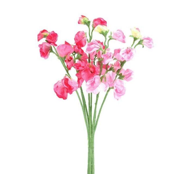 Sweet Pea Bunch Pink 42cm Silk Flowers