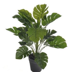 Philodendron Plant / Bush Artificial Silk Flower Potted Plant 55cm Tall