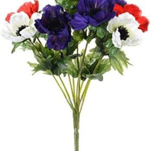 Mixed Anemone Bush / Bunch 27cm Artificial Silk Flowers