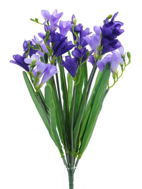 Freesia Bush 'Lavender/Purple' 52cm Artificial Silk Flowers