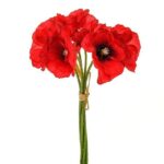 Red Poppy Bundle/Bunch 29cm Artificial Flowers x6 Blooms