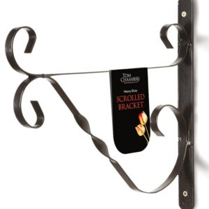 35cm Scrolled Heavy Duty Black Hanging Basket Bracket Tom Chambers