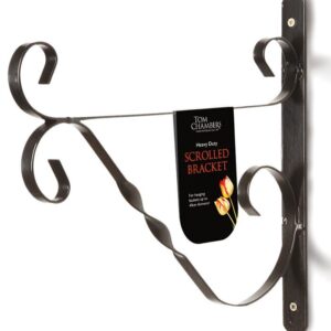 40cm Scrolled Heavy Duty Black Hanging Basket Bracket Tom Chambers