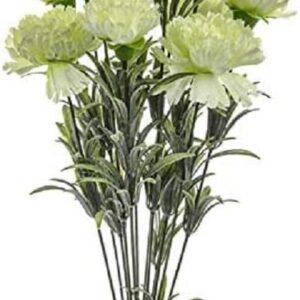Cream Carnation Bush Flora x10 Blooms Artificial Silk Flowers