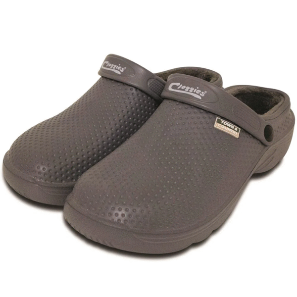 Town & Country Fleecy EVA Cloggies Charcol Unisex UK Size 5