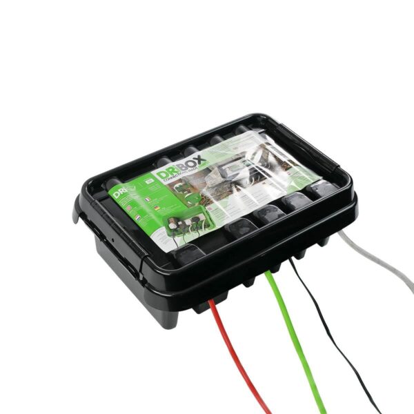 DRiBOX DB-285-UK-B IP55 Medium Weatherproof Junction Connection Box 4 Cables & Sockets Black
