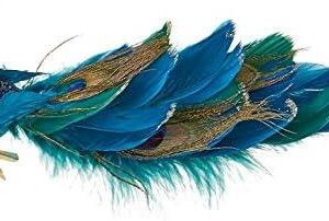 2 New Peacock's / Birds Christmas Decoration 25cm Real Feathers 165048