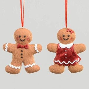 Gingerbread Character Clay Christmas Tree Decorations / Ornaments 11cm Pack x2
