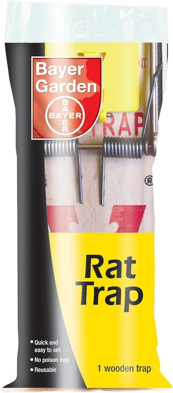 New Bayer Garden Reusable Standard Wooden Rat Trap - Easy to Use