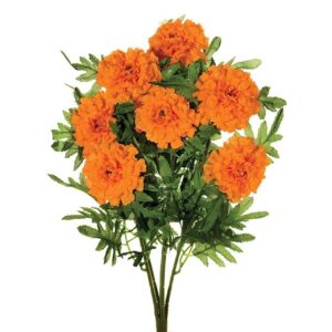 Orange Marigold Bush 44cm Artificial Flower Bush