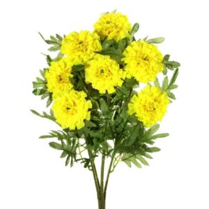 Yellow Marigold Bush 44cm Artificial Flower Bush