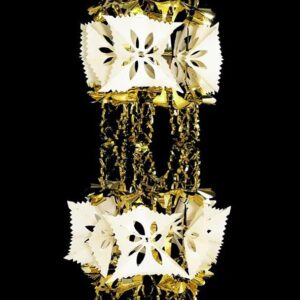 2.7m Long (8 Section) Gold/Ivory Foil Garland 33cm