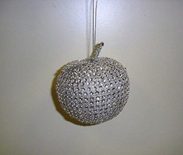 Diamante 'Apple' 70mm Christmas Tree Ornaments / Decorations Pack 4